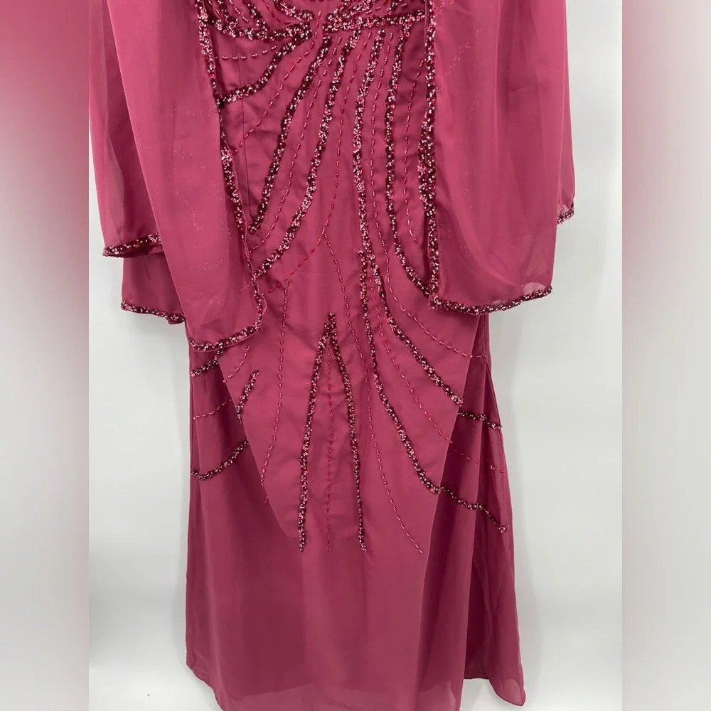 Elegant Burgundy Gown, Mother of the Bride